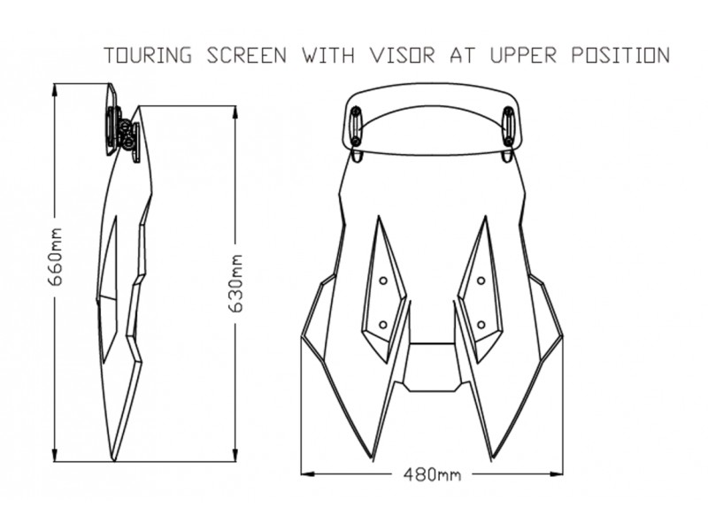 Windscreen PUIG TOURING WITH VISOR 20412H smoke
