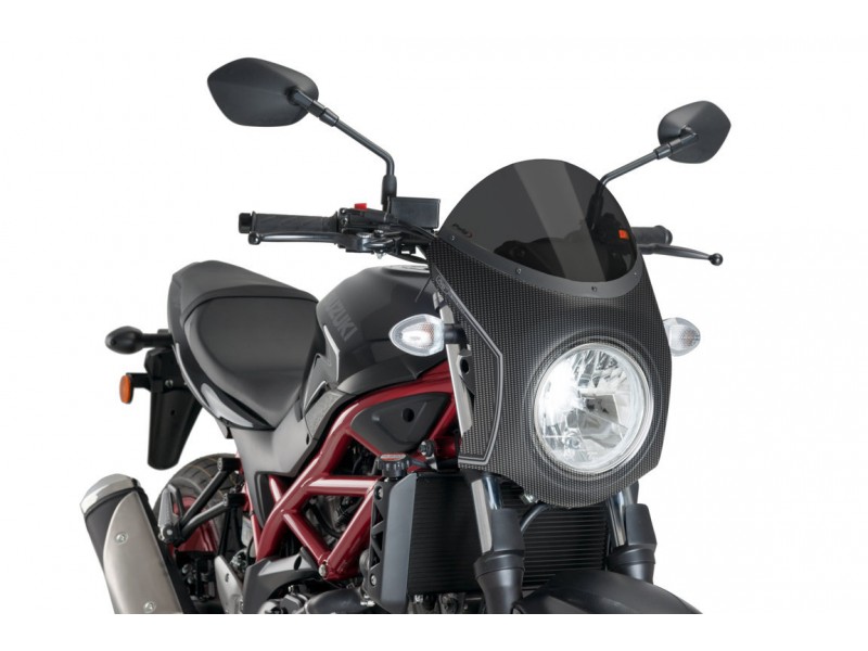 Windshield PUIG RETRO SEMI-FAIRING 3170F dark smoke carbon look