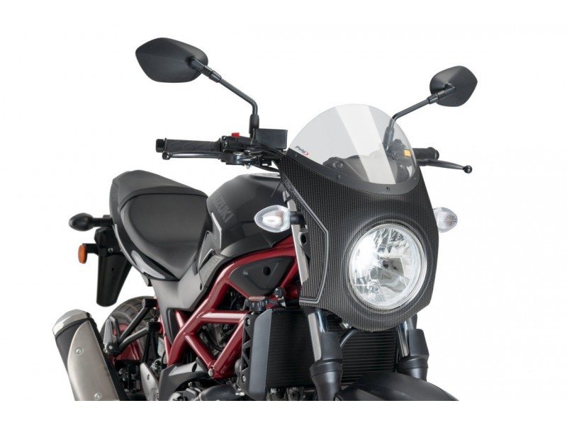 Windshield PUIG RETRO SEMI-FAIRING 3170H smoke carbon look
