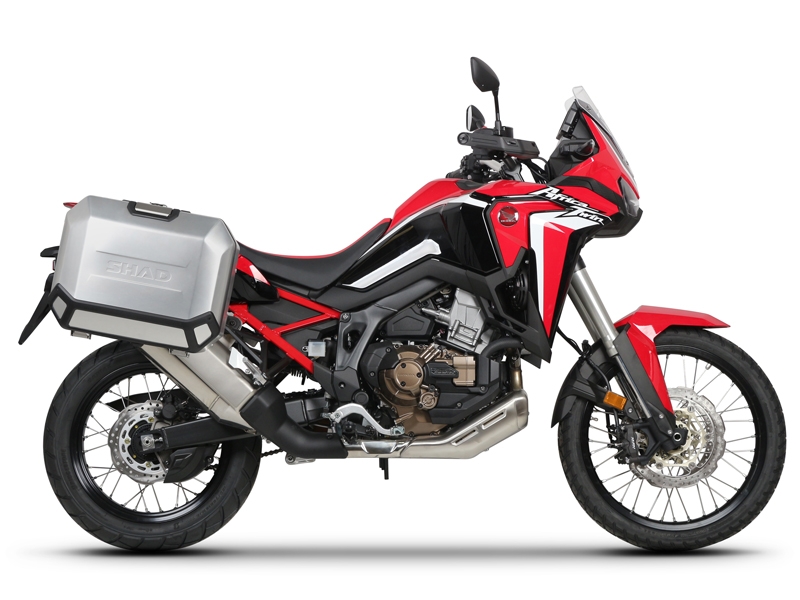 Set complet cutii aluminiu laterale, 36L / 47L SHAD TERRA NEGRU, include kit montare SHAD HONDA CRF 1100 Africa Twin