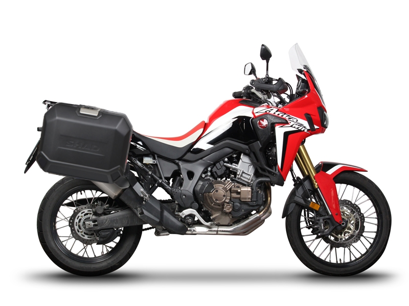 Set complet cutii aluminiu laterale, 36L / 47L SHAD TERRA NEGRU, include kit montare SHAD HONDA CRF 1100 Africa Twin