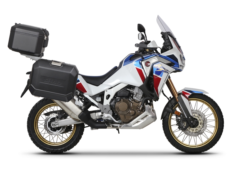 Set complet cutii aluminiu laterale, 36L / 47L SHAD TERRA NEGRU, include kit montare SHAD HONDA CRF 1100 Africa Twin Set complet cutii aluminiu laterale, 36L / 47L SHAD TERRA NEGRU, include kit montare SHAD HONDA CRF 1100 Africa Twin