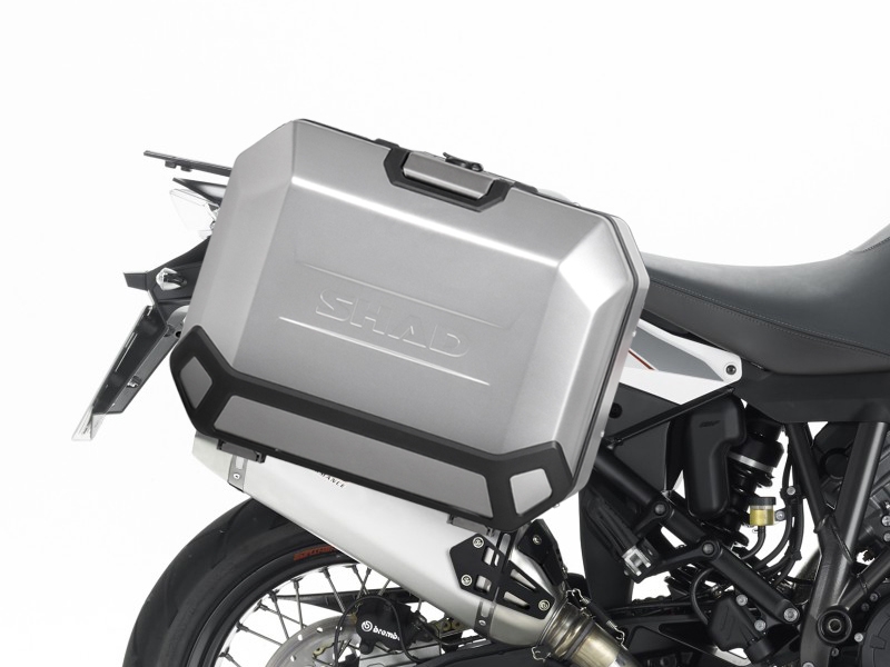 Set complet cutii aluminiu laterale, 36L / 47L SHAD TERRA NEGRU, include kit montare SHAD KTM Adventure 1090, 1190,  Super Adventure 1290 (R, S)