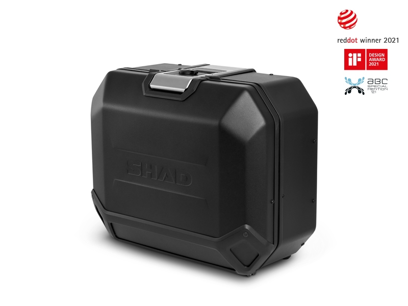Set complet cutii aluminiu laterale, 36L / 47L SHAD TERRA NEGRU, include kit montare SHAD MOTO GUZZI V 85 TT