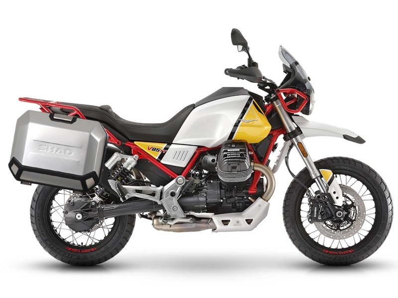 Set complet cutii aluminiu laterale, 36L / 47L SHAD TERRA NEGRU, include kit montare SHAD MOTO GUZZI V 85 TT