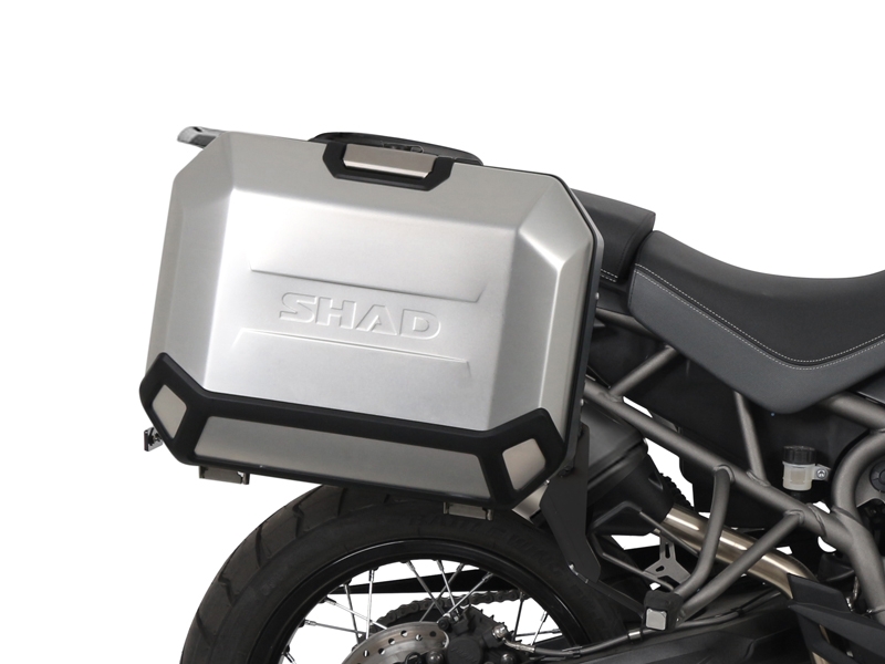 Set complet cutii aluminiu laterale, 36L / 47L SHAD TERRA NEGRU, include kit montare SHAD TRIUMPH Tiger 800