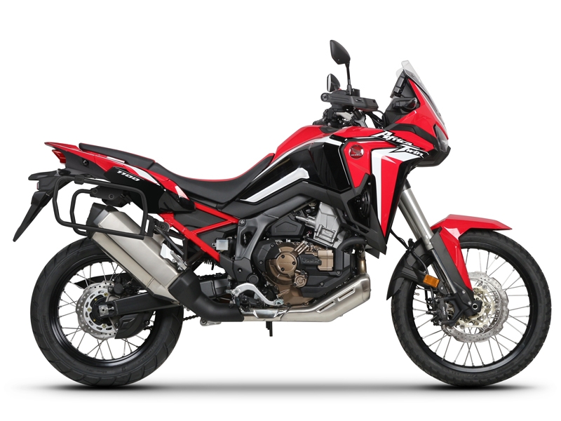 Set complet cutii aluminiu SHAD TERRA (negru), 37L cutie centrala   36L / 47L cutii laterale, incluzand kit montare si placa SHAD HONDA CRF 1100 Africa Twin