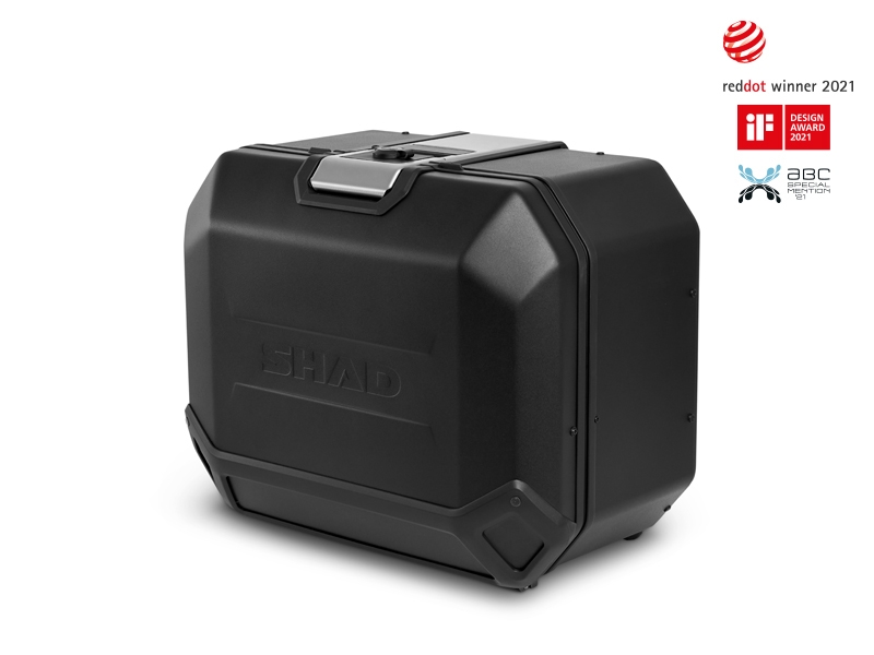 Set complet cutii aluminiu SHAD TERRA (negru), 37L cutie centrala   36L / 47L cutii laterale, incluzand kit montare si placa SHAD HONDA CRF 1100 Africa Twin