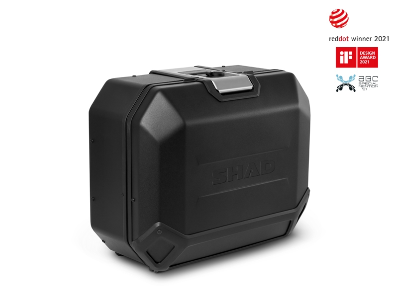 Set complet cutii aluminiu SHAD TERRA (negru), 37L cutie centrala   36L / 47L cutii laterale, incluzand kit montare si placa SHAD HONDA CRF 1100 Africa Twin