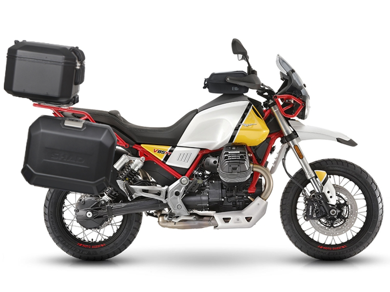 Set complet cutii aluminiu Shad Terra, 48L topcase 36L / 47L side cases,include placa si kit montare SHAD MOTO GUZZI V 85 TT Set complet cutii aluminiu Shad Terra, 48L topcase 36L / 47L side cases,include placa si kit montare SHAD MOTO GUZZI V 85 TT