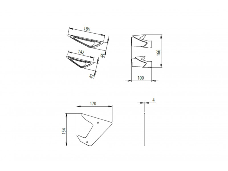 Side spoilers PUIG DOWNFORCE 20621N Negru