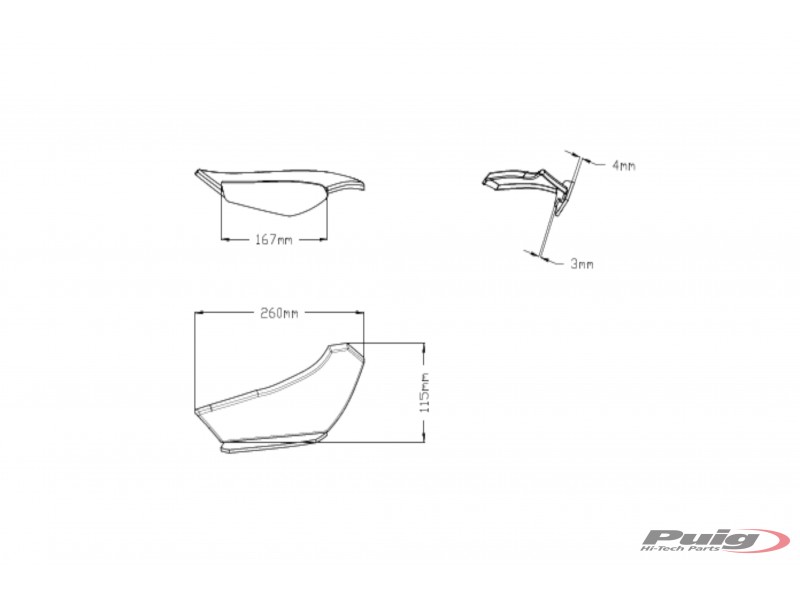 Side spoilers PUIG DOWNFORCE 20569N Negru