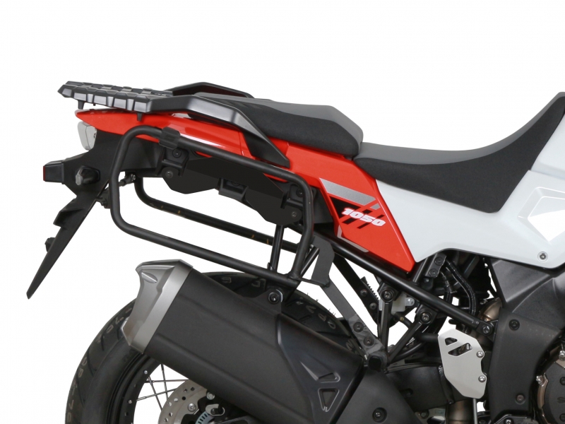 Set complet de cutii de aluminiu SHAD TERRA NEGRU, 37L cutie centrala si 36L / 36L cutii laterale, incluzand kit montaj si placa SHAD SUZUKI DL 1000 V-Strom/ DL 1050 V-Strom