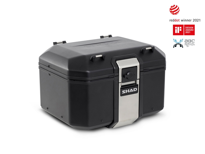 Set complet de cutii de aluminiu SHAD TERRA NEGRU, 48L cutie centrala si 36L / 36L cutii laterale, incluzand kit de montaj si placa SHAD HONDA X-ADV 750