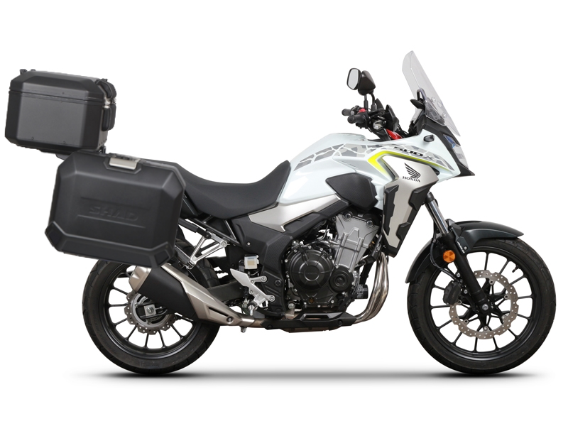 Set complet de cutii de aluminiu, SHAD TERRA NEGRU, 48L cutie centrala si 47L / 47L cutii laterale, incluzand kit de montaj si placa SHAD HONDA CB 500 X Set complet de cutii de aluminiu, SHAD TERRA NEGRU, 48L cutie centrala si 47L / 47L cutii laterale, incluzand kit de montaj si placa SHAD HONDA CB 500 X