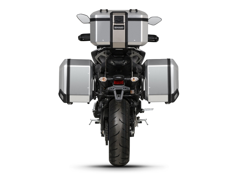 Set complet de cutii de aluminiu SHAD TERRA, 37L cutie centrala si 36L /36L cutii laterale, incluzand kit montaj si placa SHAD YAMAHA MT-09 Tracer / Tracer 900
