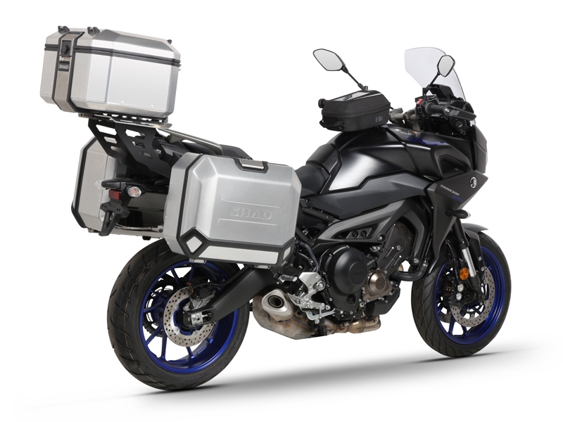 Set complet de cutii de aluminiu SHAD TERRA, 37L cutie centrala si 36L /36L cutii laterale, incluzand kit montaj si placa SHAD YAMAHA MT-09 Tracer / Tracer 900