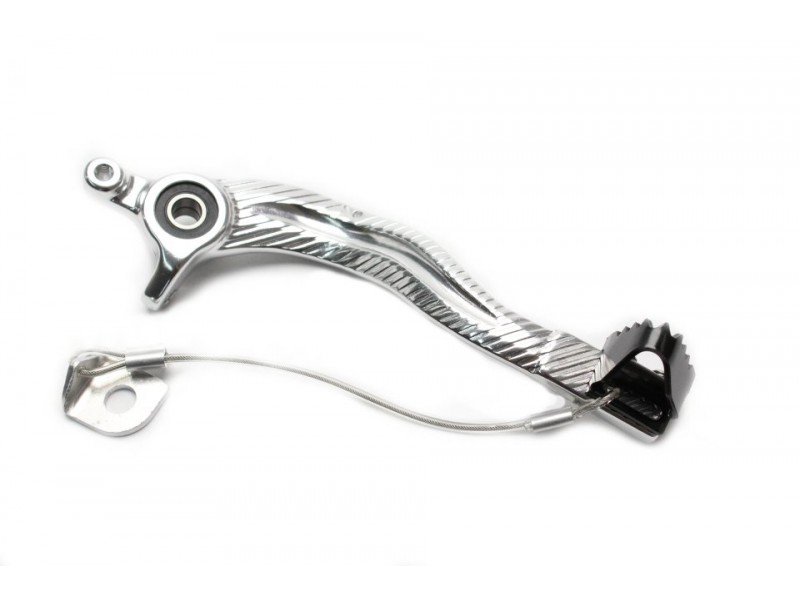 Brake pedal MOTION STUFF 83P-0851002 silver body, black steel fixed tip Steel Fixed Tip