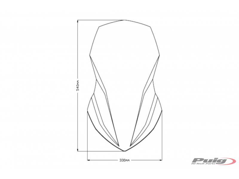 Windscreen PUIG TOURING 20752F dark smoke