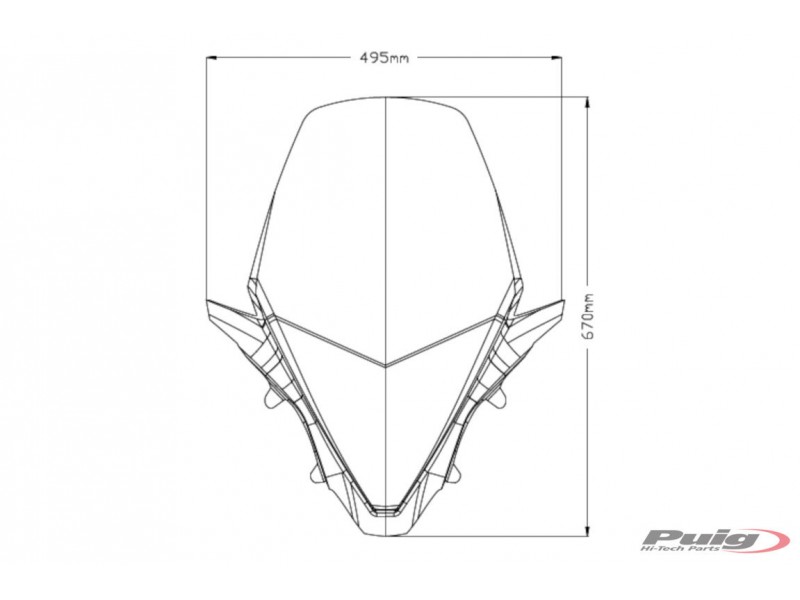 Windshield PUIG V-TECH LINE TOURING 20637W transparent