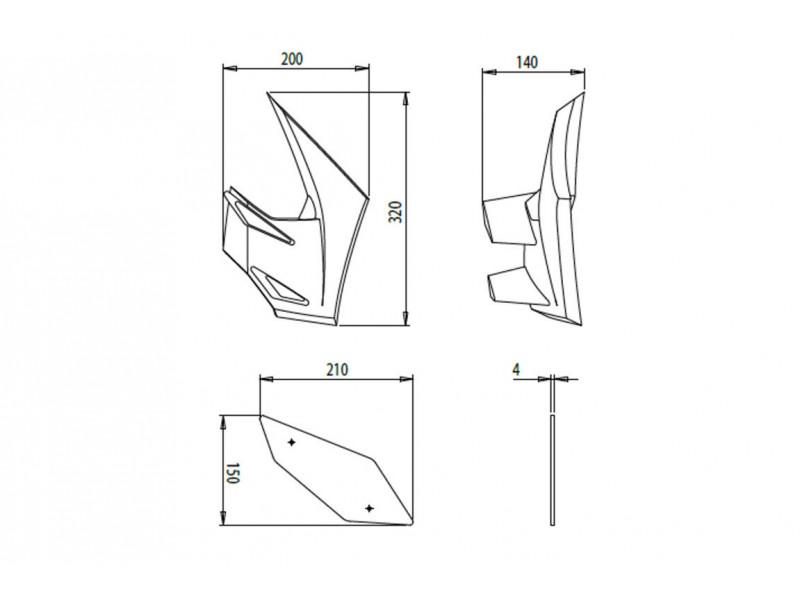 Side spoilers PUIG DOWNFORCE 20327N Negru