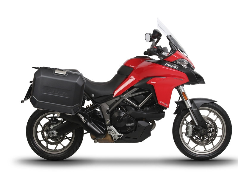 Set complet de cutii de aluminiu 47L / 47L SHAD TERRA NEGRU, incluzand kit montaj SHAD DUCATI MULTISTRADA 950 / 1200 / 1260