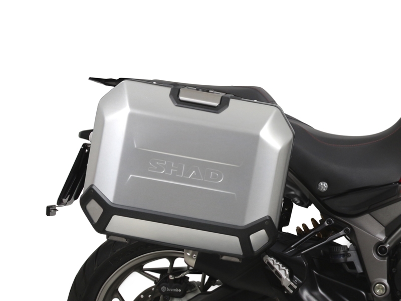 Set complet de 47L /47L cutii laterale de aluminiu SHAD TERRA, incluzand kit montaj SHAD DUCATI MULTISTRADA 950 / 1200 / 1260