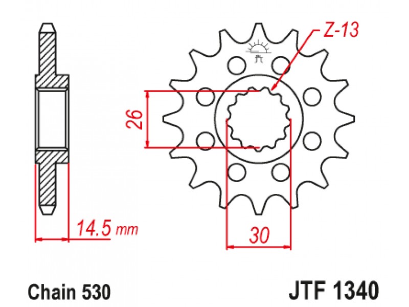 Pinion fata JT JTF 1340-18 18T, 530 Pinion fata JT JTF 1340-18 18T, 530