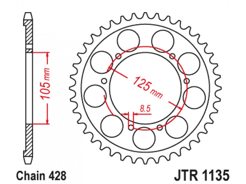 Foaie spate JT JTR 1135-62 62T, 428