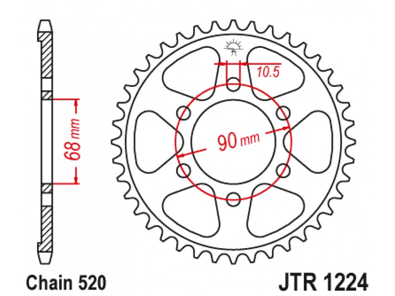 Foaie spate JT JTR 1224-36 36T, 520 Foaie spate JT JTR 1224-36 36T, 520