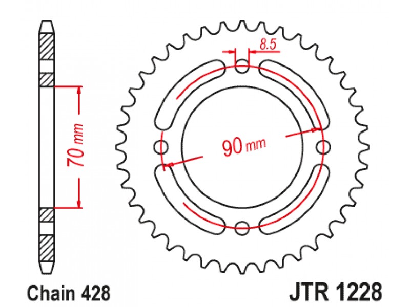 Foaie spate JT JTR 1228-34 34T, 428