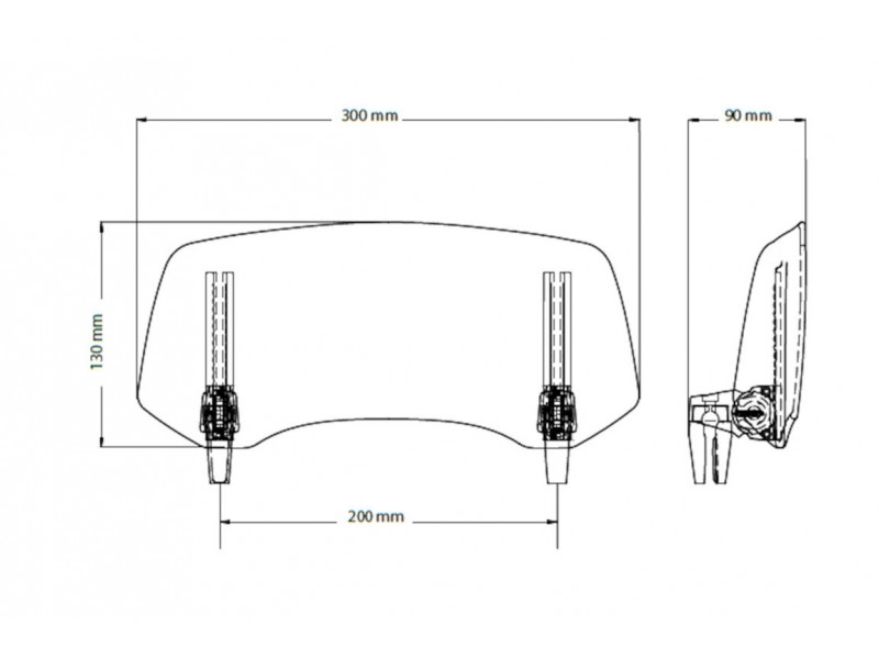 Multiadjustable visor PUIG 2.0 20764W clip-on transparent