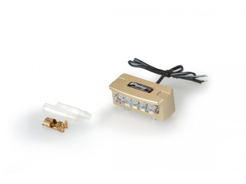Licence support light PUIG FLASH 4136O auriu alu with LEDs