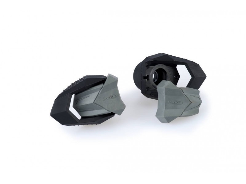 Spare nylon puck with rubber end PUIG R19 3151N for screw M10 black with grey rubber