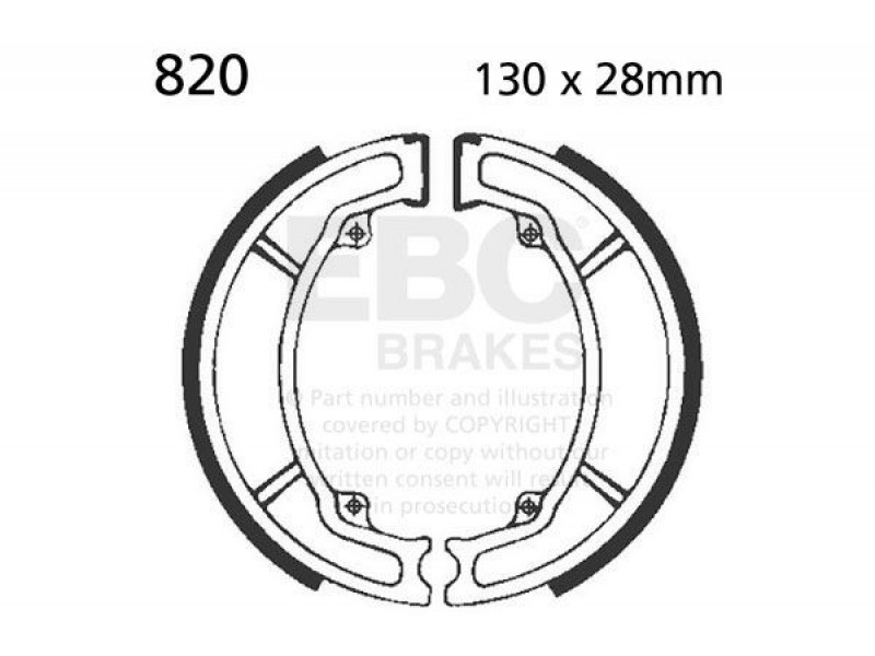 Brake shoe set EBC 820 Brake shoe set EBC 820