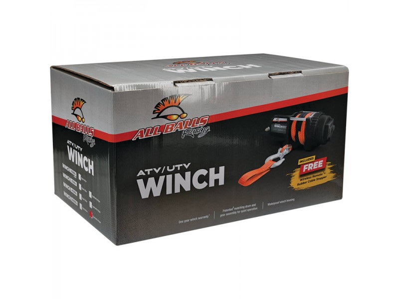 Winch All Balls Racing AB 6000LB 431-01026 4-Bolt synthetic
