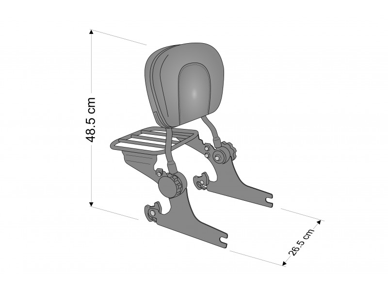 Sissybar plane CUSTOMACCES LUXUS SPORTSTER RSD102J stainless steel