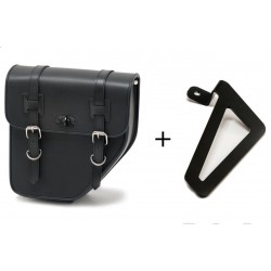 Leather saddlebag CUSTOMACCES IBIZA APS015N Negru right, with side metal base + universal support Leather saddlebag CUSTOMACCES IBIZA APS015N Negru right, with side metal base + universal support