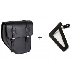Leather saddlebag CUSTOMACCES IBIZA APM001N Negru right, with universal support Leather saddlebag CUSTOMACCES IBIZA APM001N Negru right, with universal support