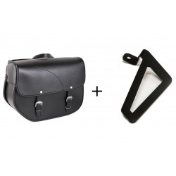 Leather saddlebag CUSTOMACCES SANT LOUIS APS011N Negru right, with metal base right side and right fitting kit Leather saddlebag CUSTOMACCES SANT LOUIS APS011N Negru right, with metal base right side and right fitting kit