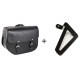 Leather saddlebag CUSTOMACCES SANT LOUIS APS011N Negru right, with metal base right side and right fitting kit