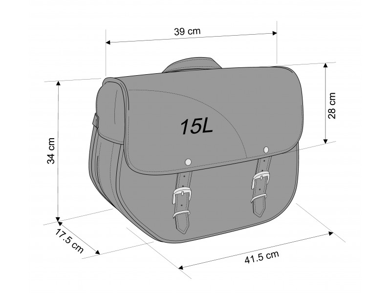 Leather saddlebag CUSTOMACCES SANT LOUIS APS004N Negru right, with universal support