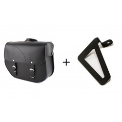 Leather saddlebag CUSTOMACCES SANT LOUIS APS004N Negru right, with universal support Leather saddlebag CUSTOMACCES SANT LOUIS APS004N Negru right, with universal support