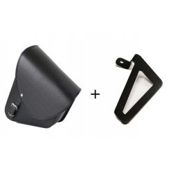 Leather saddlebag CUSTOMACCES BARCELONA APS007N Negru left, with universal support Leather saddlebag CUSTOMACCES BARCELONA APS007N Negru left, with universal support