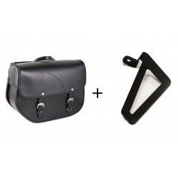 Leather saddlebag CUSTOMACCES SANT LOUIS APS005N Negru left, with universal support Leather saddlebag CUSTOMACCES SANT LOUIS APS005N Negru left, with universal support
