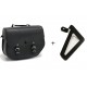 Leather saddlebag CUSTOMACCES SANT LOUIS APS012N Negru left, with metal base left side and left fitting kit