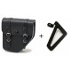 Leather saddlebag CUSTOMACCES IBIZA APS016N Negru left, with metal base left side and left fitting kit