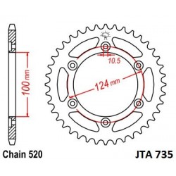 Foaie spate ALU JT JTA 735-40BLK 40T, 520 Negru Foaie spate ALU JT JTA 735-40BLK 40T, 520 Negru
