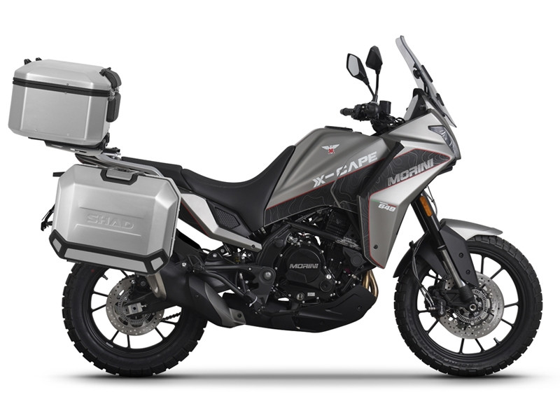 Set complet de cutii de aluminiu SHAD TERRA, 37L cutie centrala si 36L /36L cutii laterale, incluzand kit montaj si placa SHAD Moto Morini X-Cape 649