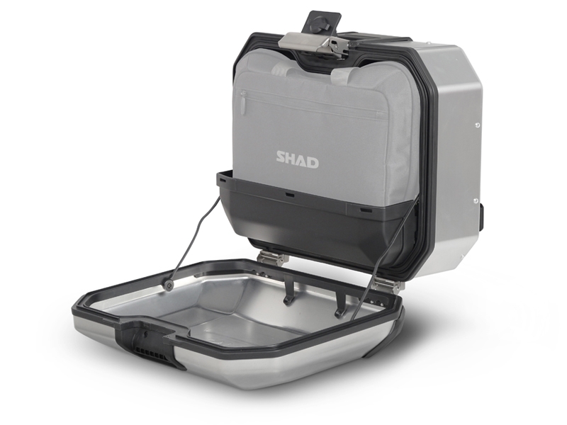 Set complet de cutii aluminiu SHAD TERRA, 48L cutie centrala si 36L / 47L cutii laterale, incluzand set de montaj si placa SHAD Zontes ZT310-T/ T2-310